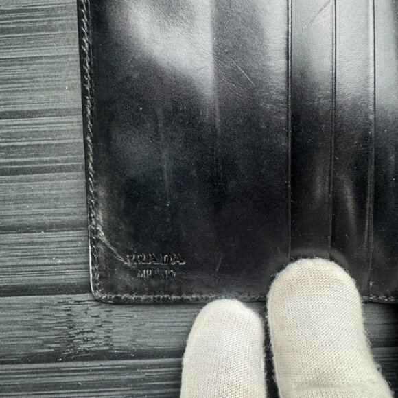 Prada Black Nylon/Leather Bifold - Picture 5 of 6